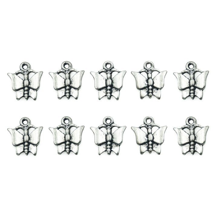 Mariposa con argolla 14x3mm de pewter para collar pulsera y aretes