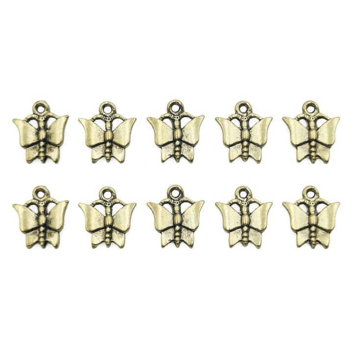 Mariposa con argolla 14x3mm de pewter para collar pulsera y aretes