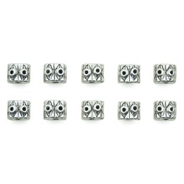 Rectangulo grabado 8x7mm de pewter para collar pulsera y aretes