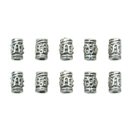 Cilindro grabado 11x7mm de pewter para collar pulsera y aretes