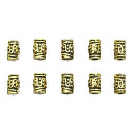 Cilindro grabado 11x7mm de pewter para collar pulsera y aretes