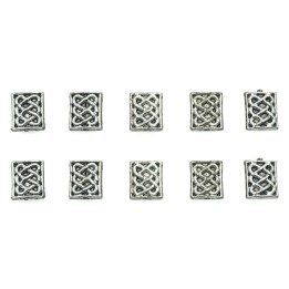Rectangulo grabado 10x8mm de pewter para collar pulsera y aretes