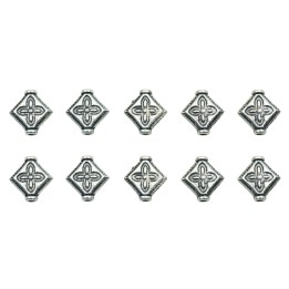 Cocol grabado 10x4mm de pewter para collar pulsera y aretes