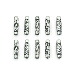 Cilindro grabado 16x5mm de pewter para collar pulsera y aretes