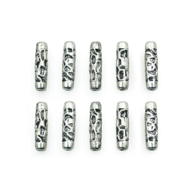 Cilindro grabado 16x5mm de pewter para collar pulsera y aretes