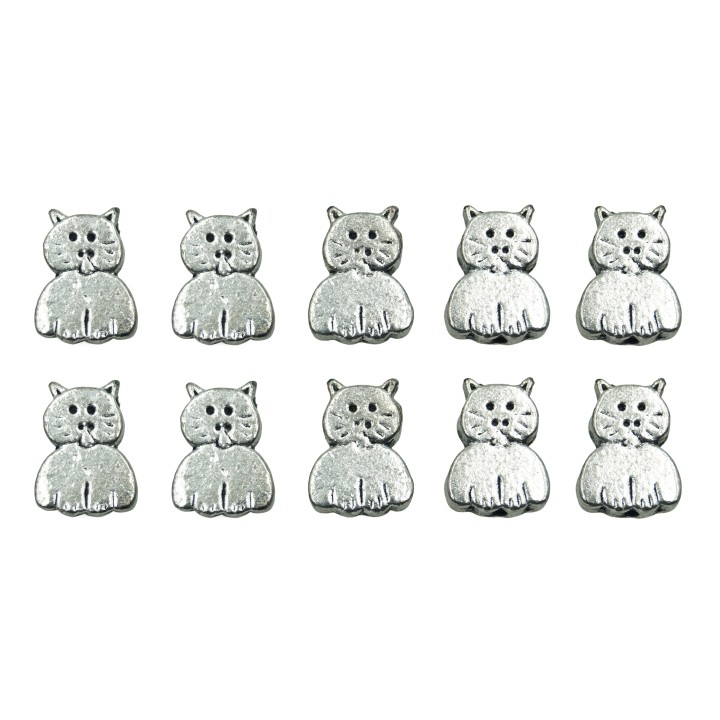Gato 12x9mm de pewter para collar pulsera y aretes