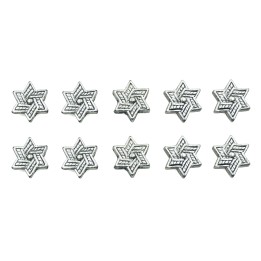 Estrella grabada 12x4mm de pewter para collar pulsera y aretes