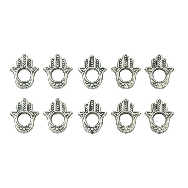 Mano grabada 16x14mm de pewter para collar pulsera y aretes