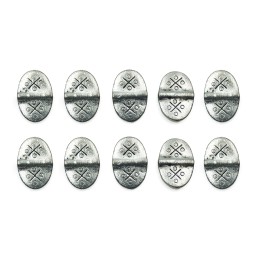 Oval grabada con tubo 16x11mm de pewter para collar pulsera y aretes