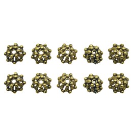 Casquillo grabado 11x6mm de pewter para collar pulsera y aretes