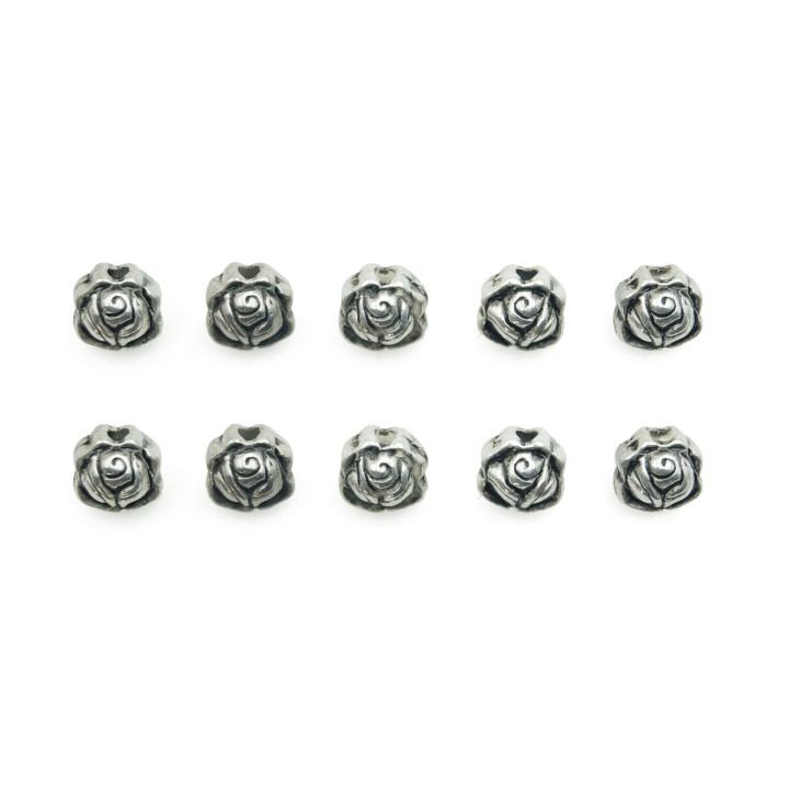 Flor 7mm de plastico para collar pulsera y aretes