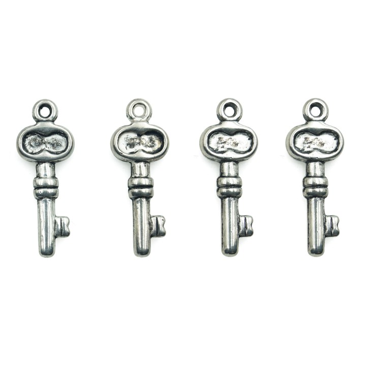 Llave con argolla 24x9x4mm de plastico para collar pulsera y aretes