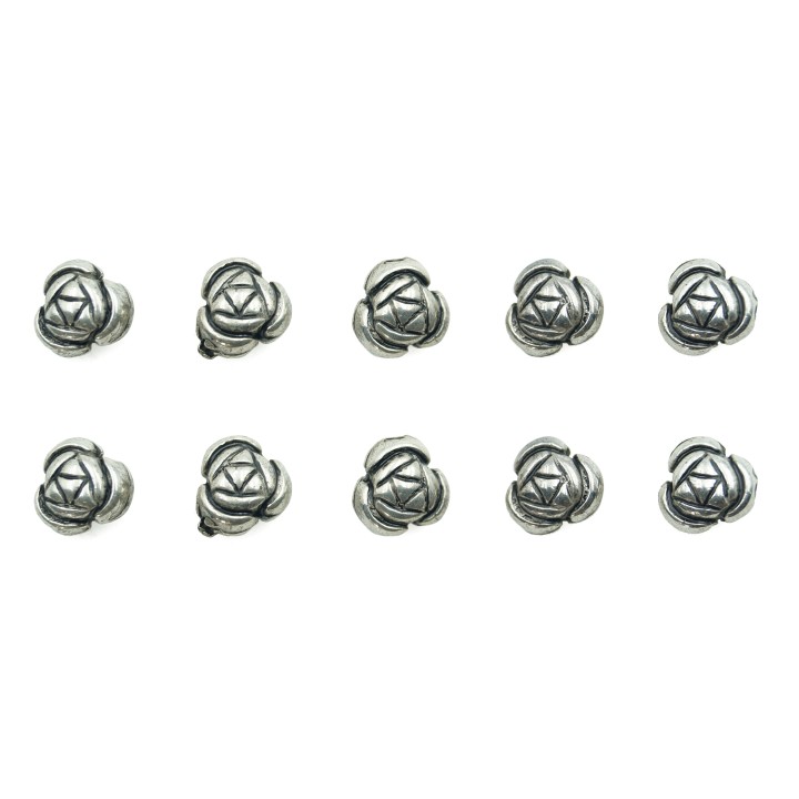 Flor semi plana 8x5mm de plastico para collar pulsera y aretes