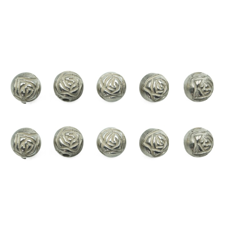 Bola con forma de flor 8mm de plastico para collar pulsera y aretes