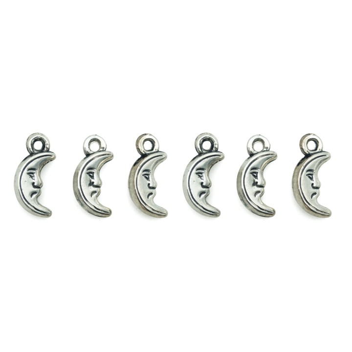 Media luna con argolla 16x8x5mm de plastico para collar pulsera y aretes