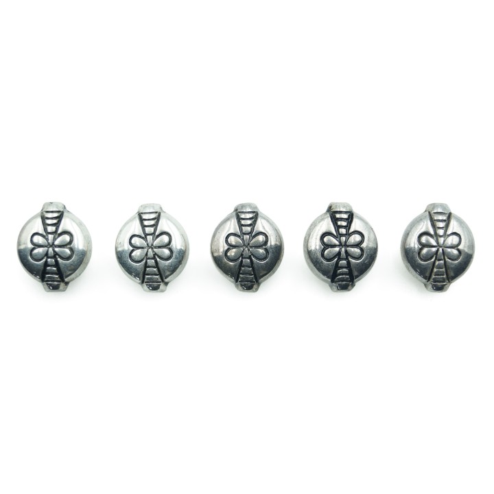Oval grabado 13x10mm de plastico para collar pulsera y aretes
