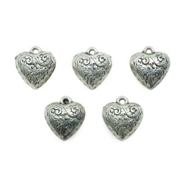 Corazon para dije 15x9mm de plastico para collar pulsera y aretes