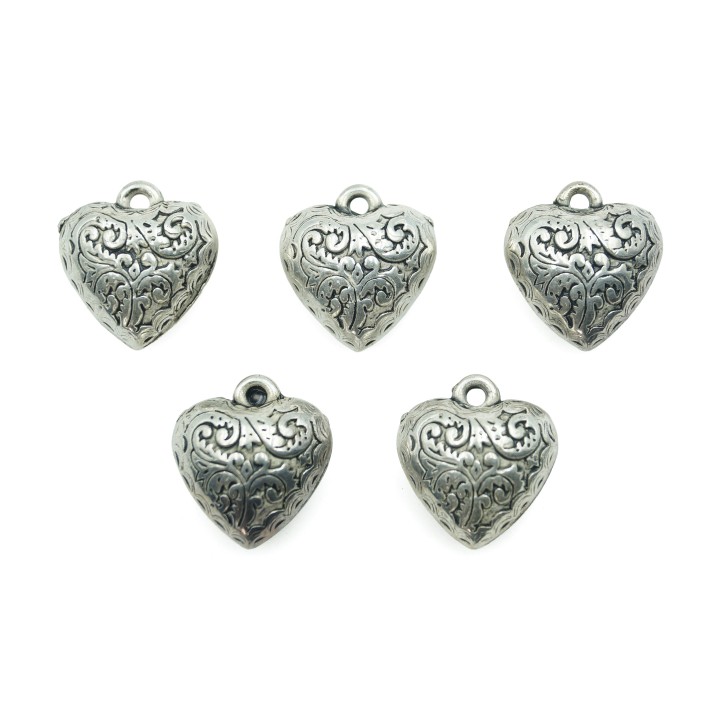 Corazon para dije 15x9mm de plastico para collar pulsera y aretes