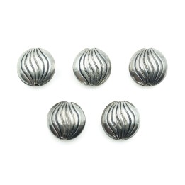 Redondo plano grabado 15x7mm de plastico para collar pulsera y aretes