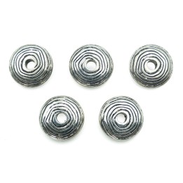 Dona plana grabada 20x7mm de plastico para collar pulsera y aretes