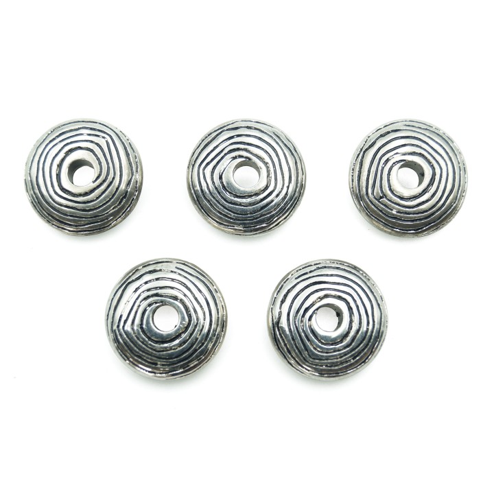 Dona plana grabada 20x7mm de plastico para collar pulsera y aretes