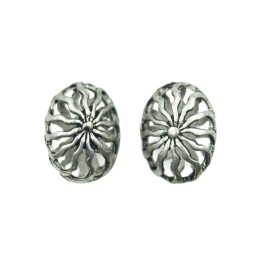 Oval plano grabado 18x14x9mm de plastico para collar pulsera y aretes