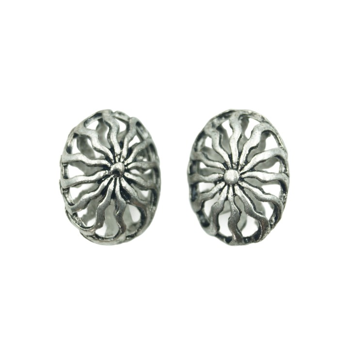 Oval plano grabado 18x14x9mm de plastico para collar pulsera y aretes