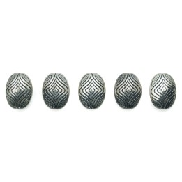 Oval plano grabado 18x13x8mm de plastico para collar pulsera y aretes