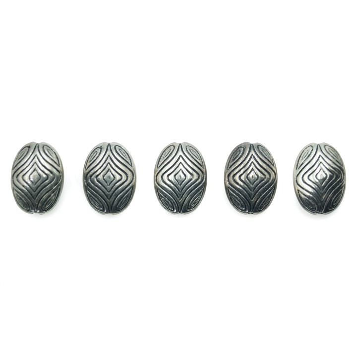 Oval plano grabado 18x13x8mm de plastico para collar pulsera y aretes