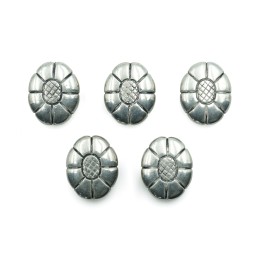 Oval plano grabado 19x16x7mm de plastico para collar pulsera y aretes