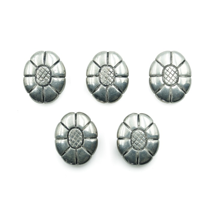 Oval plano grabado 19x16x7mm de plastico para collar pulsera y aretes