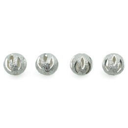 Bola perforada 8mm de laton para collar y pulsera plateado