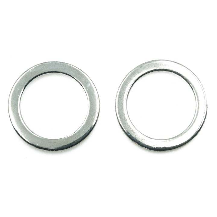 Argolla  22mm De Laton para Collar Y Pulsera Plateado