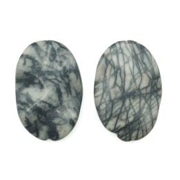 Piedra Natural 20x30mm Oval Black Picaso