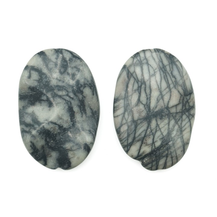 Piedra Natural 20x30mm Oval Black Picaso