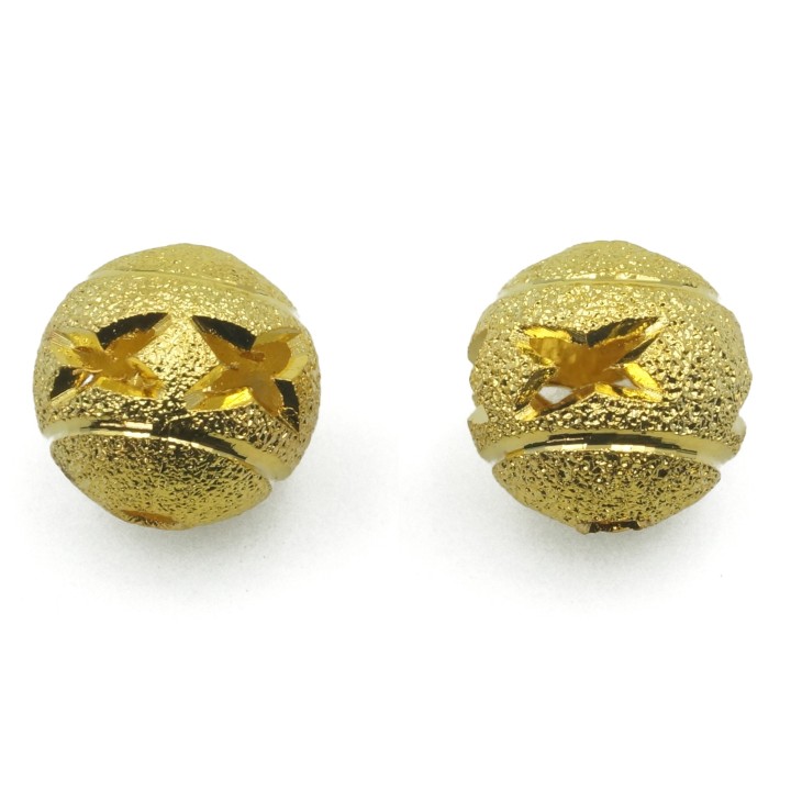 Bola perforada 10 mm de laton para collar y pulsera