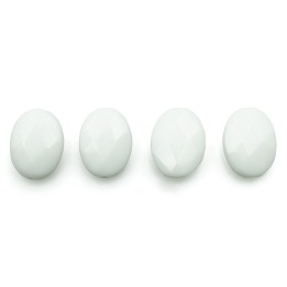 Piedra Natural 16x12mm Oval Syn White
