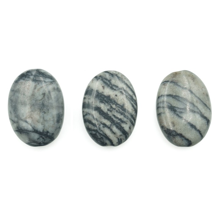 Piedra Natural 13x18mm Oval Black Picaso