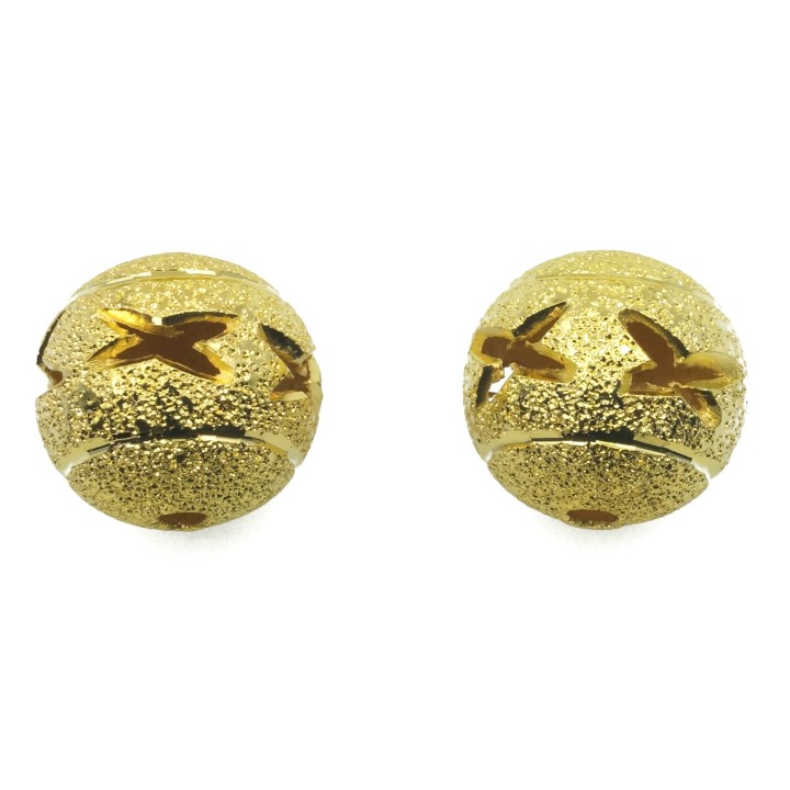 Bola perforada 12 mm de laton para collar y pulsera