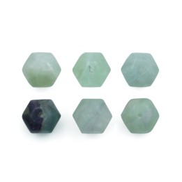Piedra Natural 10x8mm Rondel Hexagonal Flourite