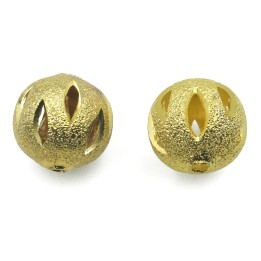 Bola perforada 12 mm de laton para collar y pulsera