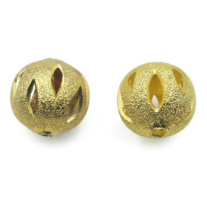 Bola perforada 12 mm de laton para collar y pulsera
