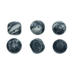 Piedra Natural 10mm Bola Deforme Black Picaso
