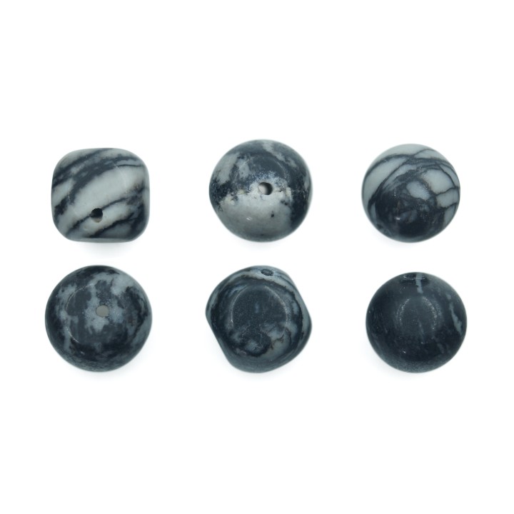 Piedra Natural 10mm Bola Deforme Black Picaso