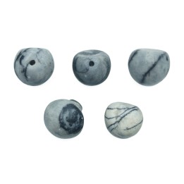 Piedra Natural 12mm Bola Deforme Black Picaso