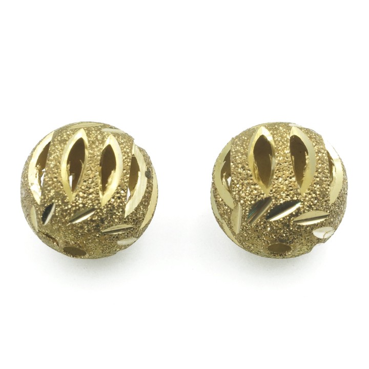 Bola perforada 12 mm de laton para collar y pulsera