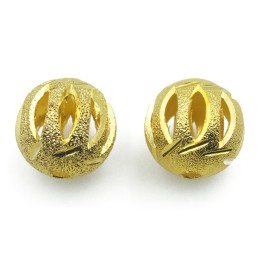 Bola perforada 12 mm de laton para collar y pulsera