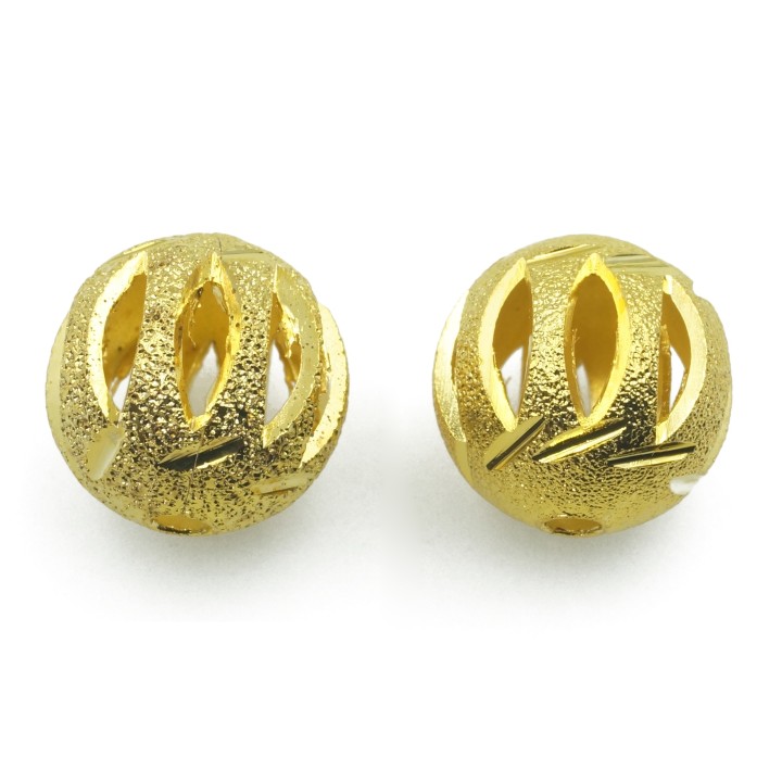 Bola perforada 12 mm de laton para collar y pulsera