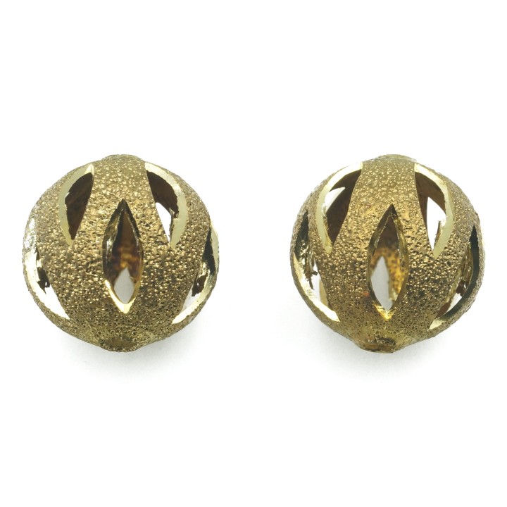 Bola perforada 14 mm de laton para collar y pulsera