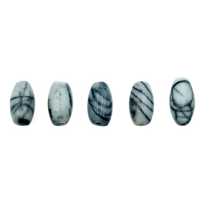 Piedra Natural 6x10mm Ovoide Liso Black Picaso